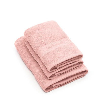 Hand towel + bath towel combed cotton - Brise - 2 x (50 x 100 cm) + 2 x (70 x 140 cm) Salmon pink