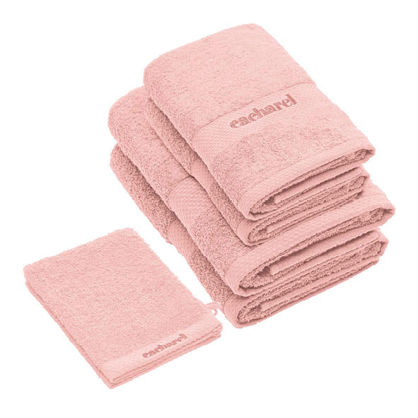Complete bath linen set combed cotton - Brise Salmon pink