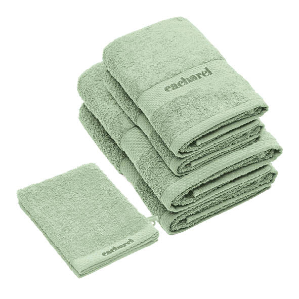 Complete bath linen set combed cotton - Brise Meadow green