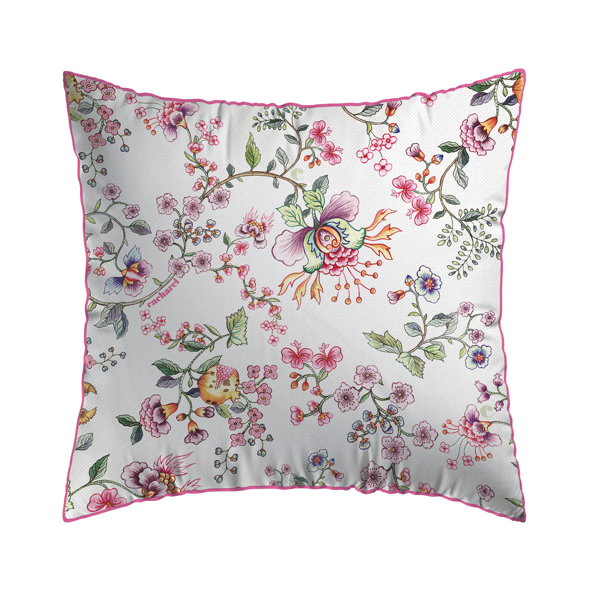 Pillowcase cotton satin - Jardin secret White