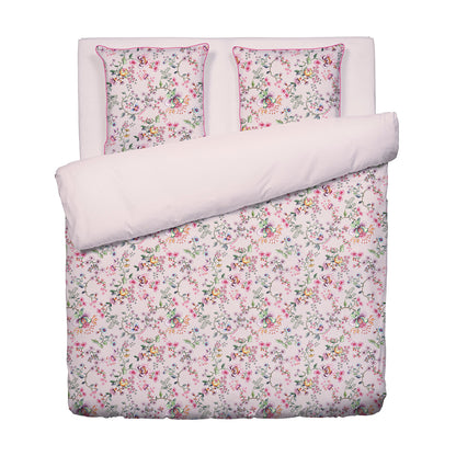 Duvet cover + pillowcase cotton satin - Jardin secret / Confettis Blush pink