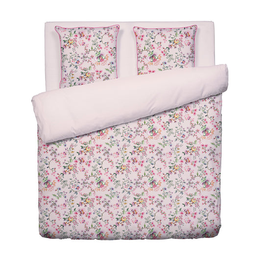 Duvet cover + pillowcase cotton satin - Jardin secret / Confettis Blush pink
