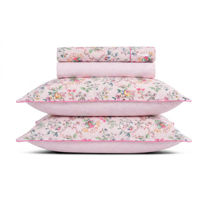 Sheet set cotton satin - Jardin secret / Confettis Blush pink