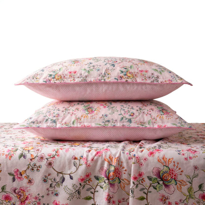 Sheet set cotton satin - Jardin secret / Confettis Blush pink