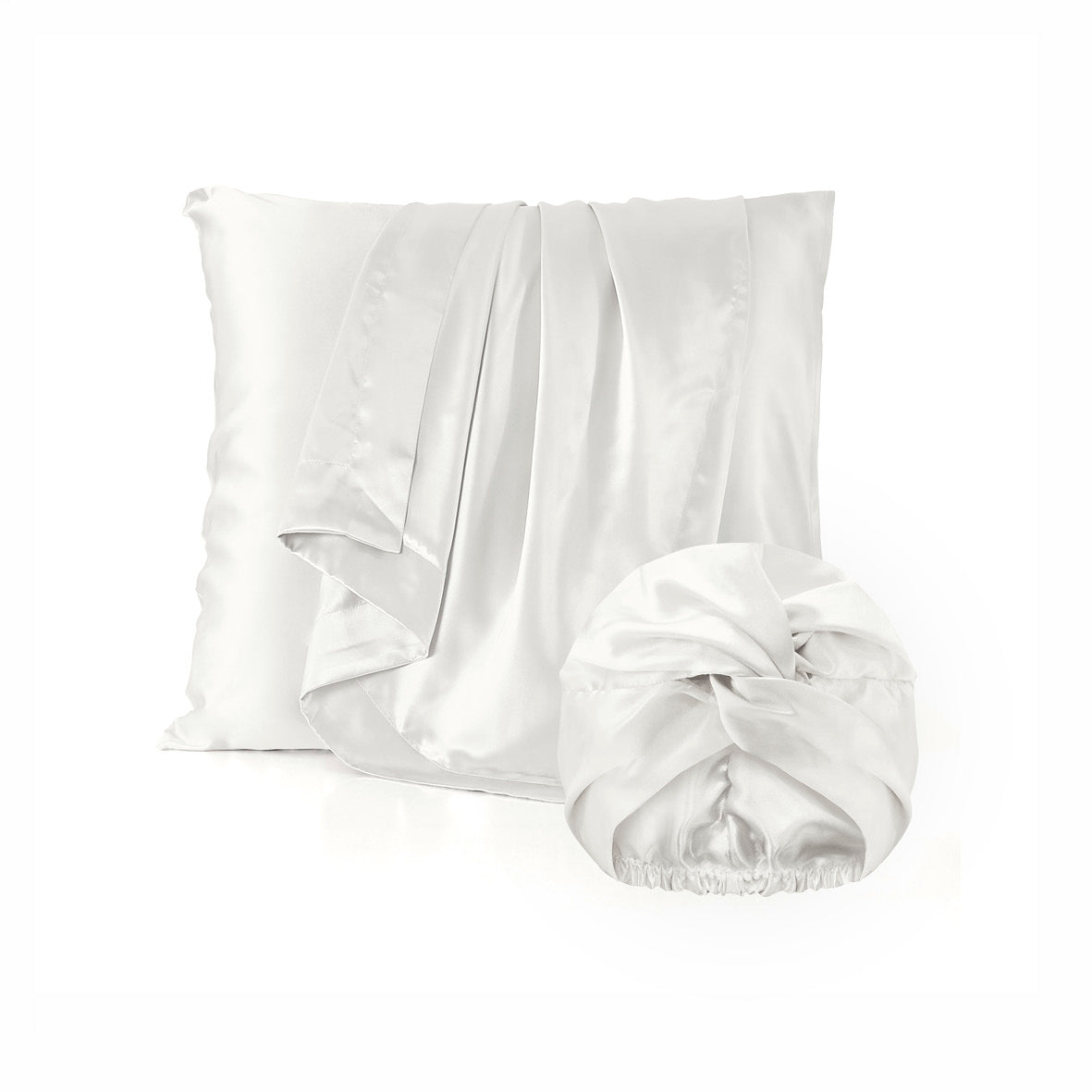 Pillowcase + nightcap silk - Lunéia White 63 x 63 cm