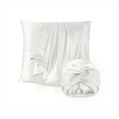 Pillowcase + nightcap silk - Lunéia White 63 x 63 cm
