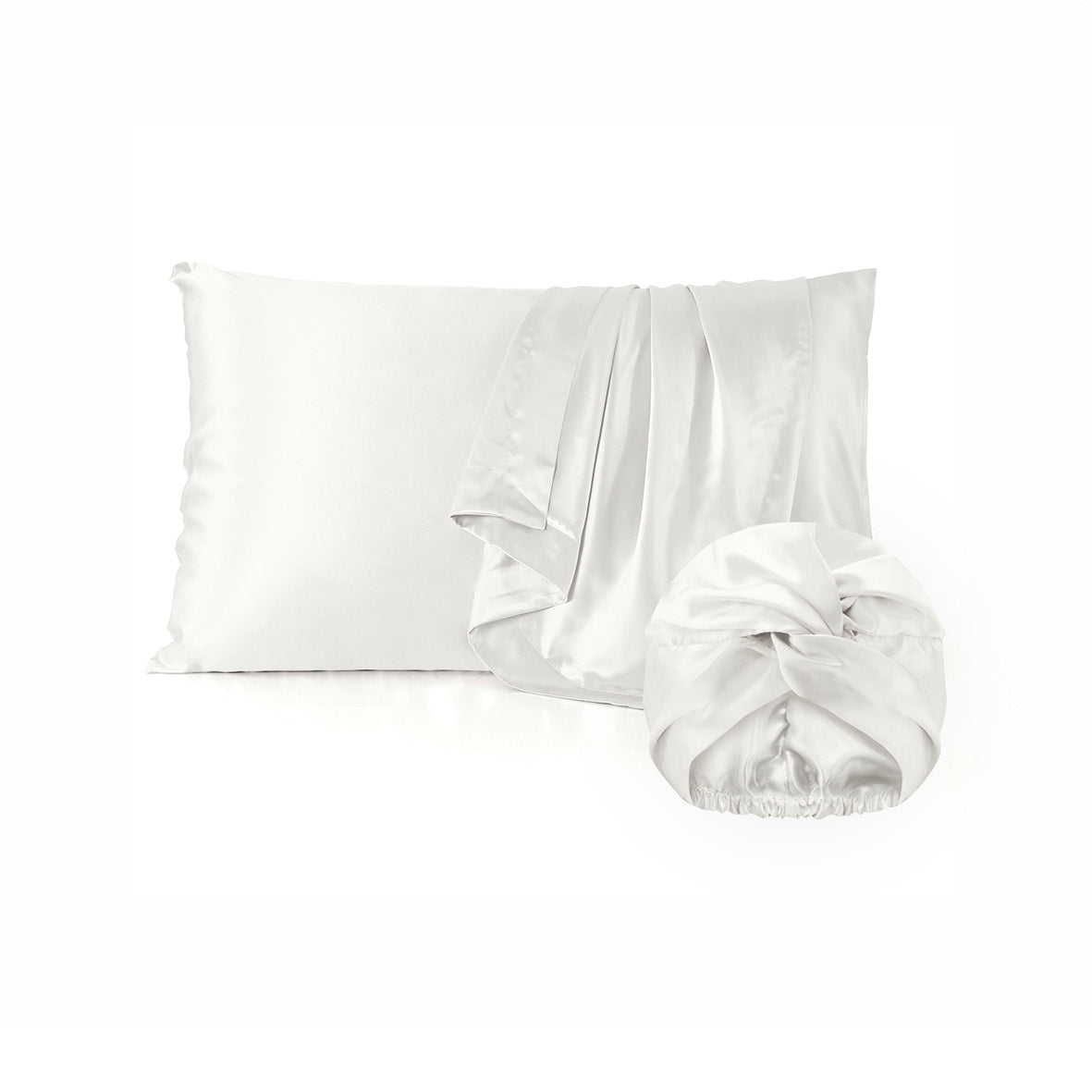 Pillowcase + nightcap silk - Lunéia White 50 x 70 cm