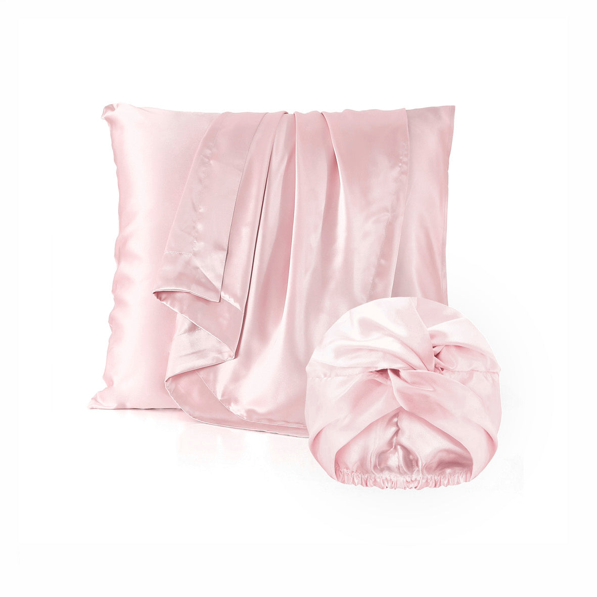 Pillowcase + nightcap silk - Lunéia Light pink 63 x 63 cm