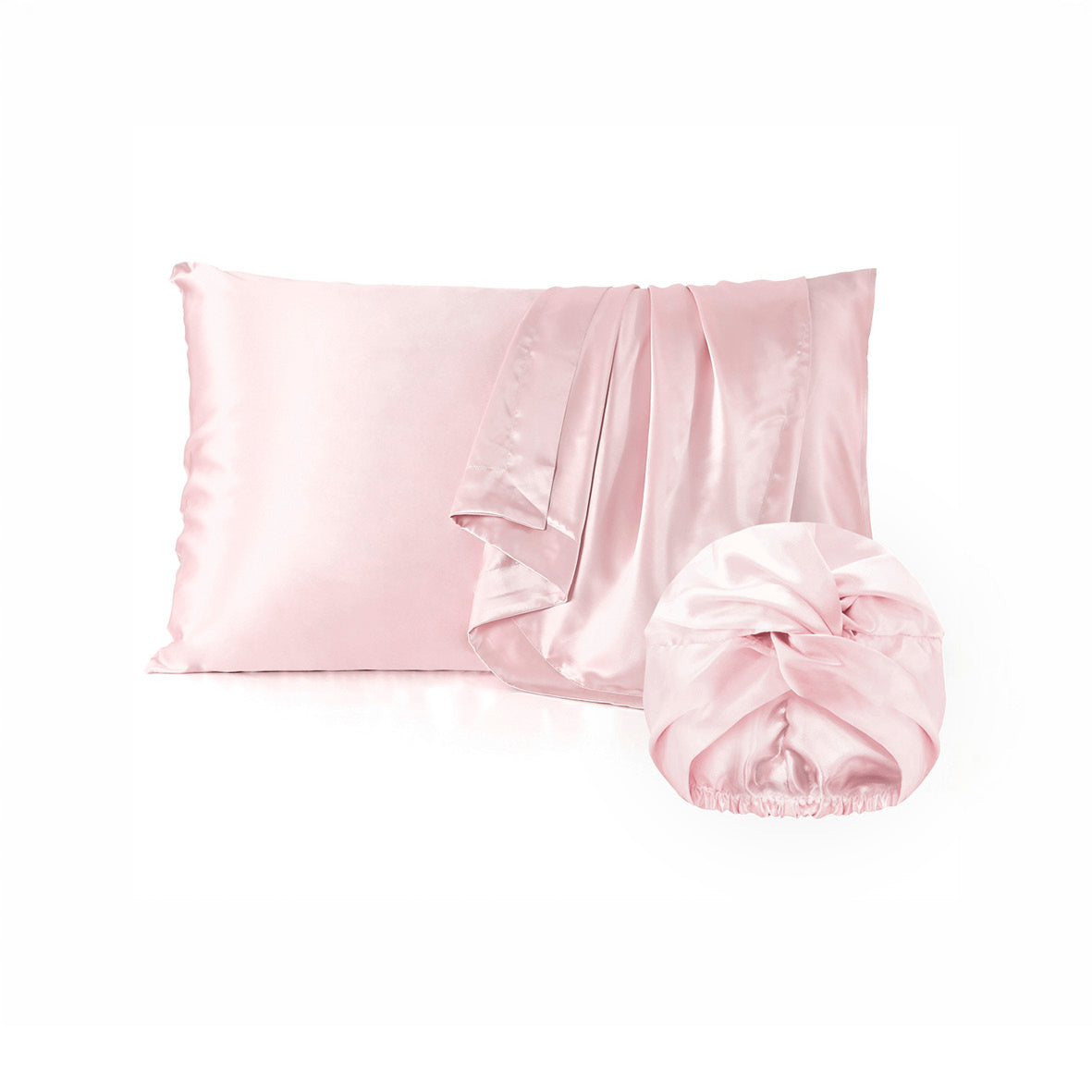 Pillowcase + nightcap silk - Lunéia Light pink 50 x 70 cm