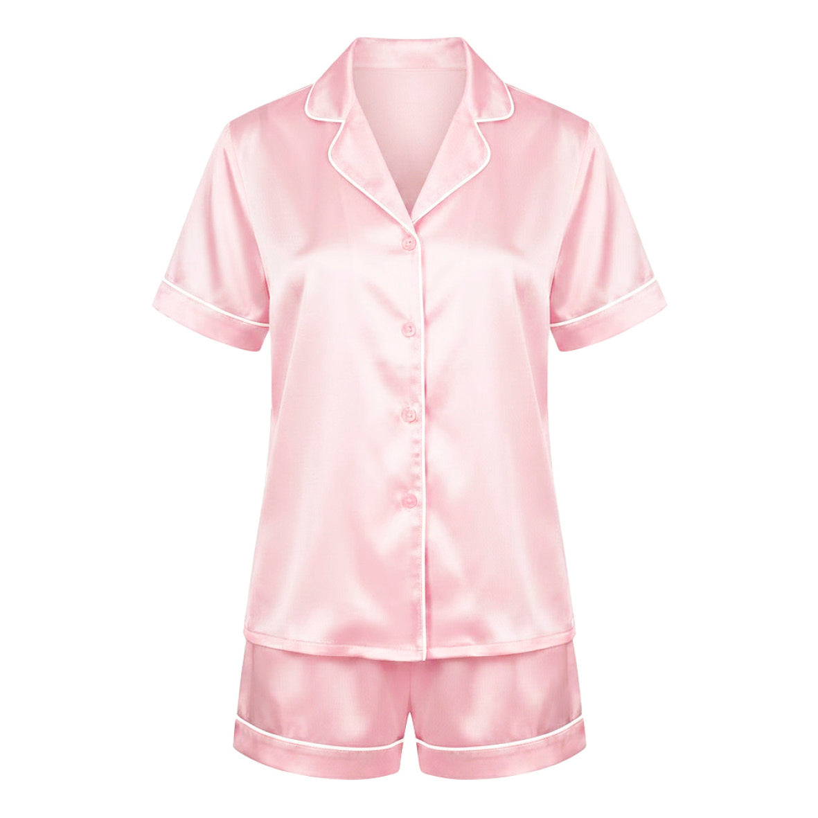 Short pajamas set silk - Maëlla Light pink XL