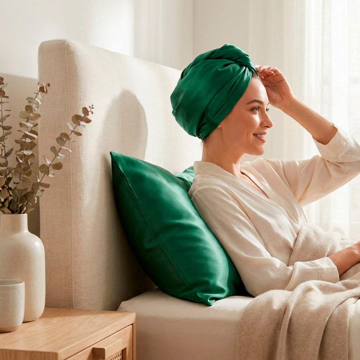 Nightcap silk - Soléa Sage green