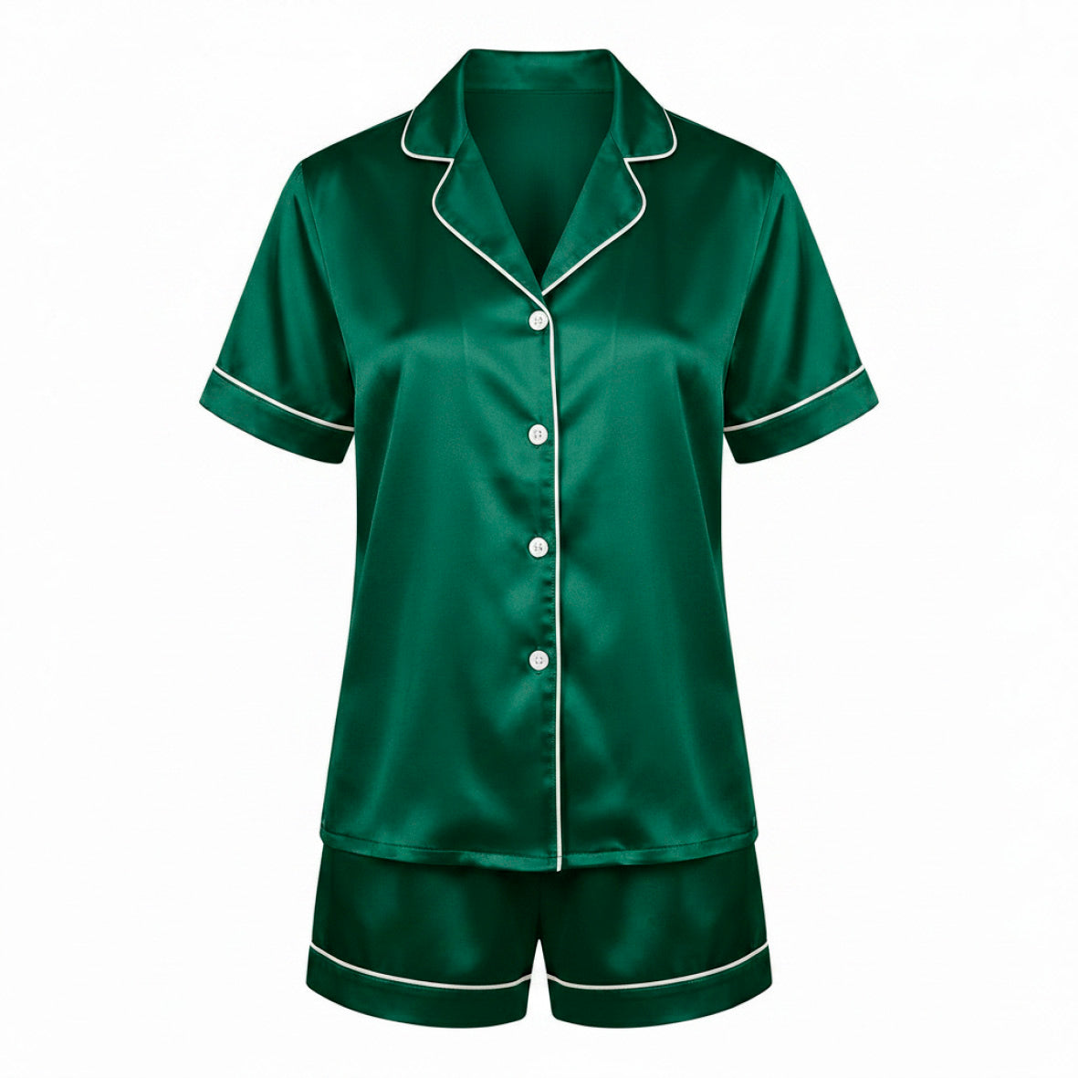 Short pajamas set silk - Maëlla Sage green XL