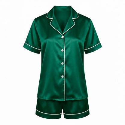Short pajamas set silk - Maëlla Sage green XL