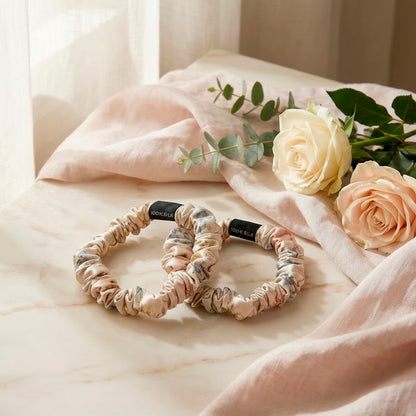 Set of 3 skinny scrunchies silk - Aflora Daisy