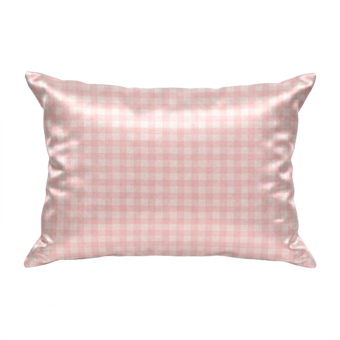 Pillowcase silk - Lunéia Pink gingham 50 x 70 cm