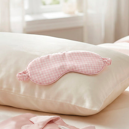 Eyemask silk - Ysia Pink gingham