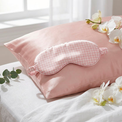 Eyemask silk - Ysia Pink gingham