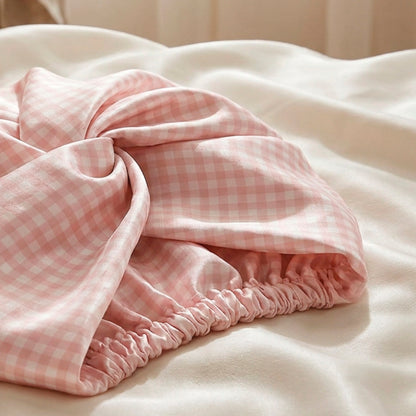 Nightcap silk - Soléa Pink gingham
