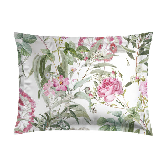 Set of 2 pillowcases cotton satin - Jardin de Roses White