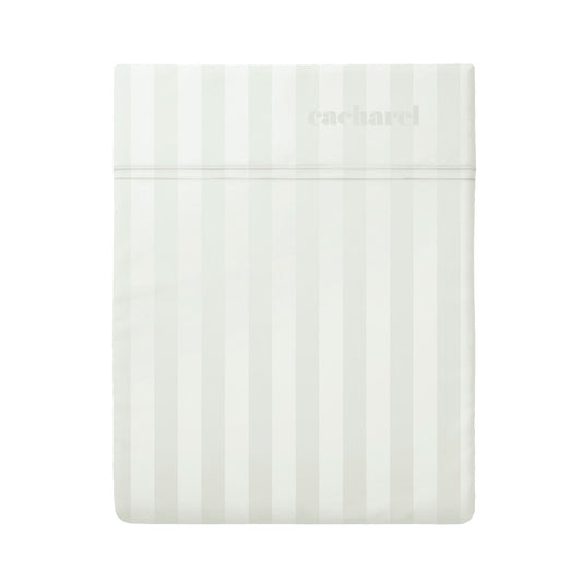 Flat sheet cotton satin - dobby stripe Uni Thyme Green 240 x 300 cm