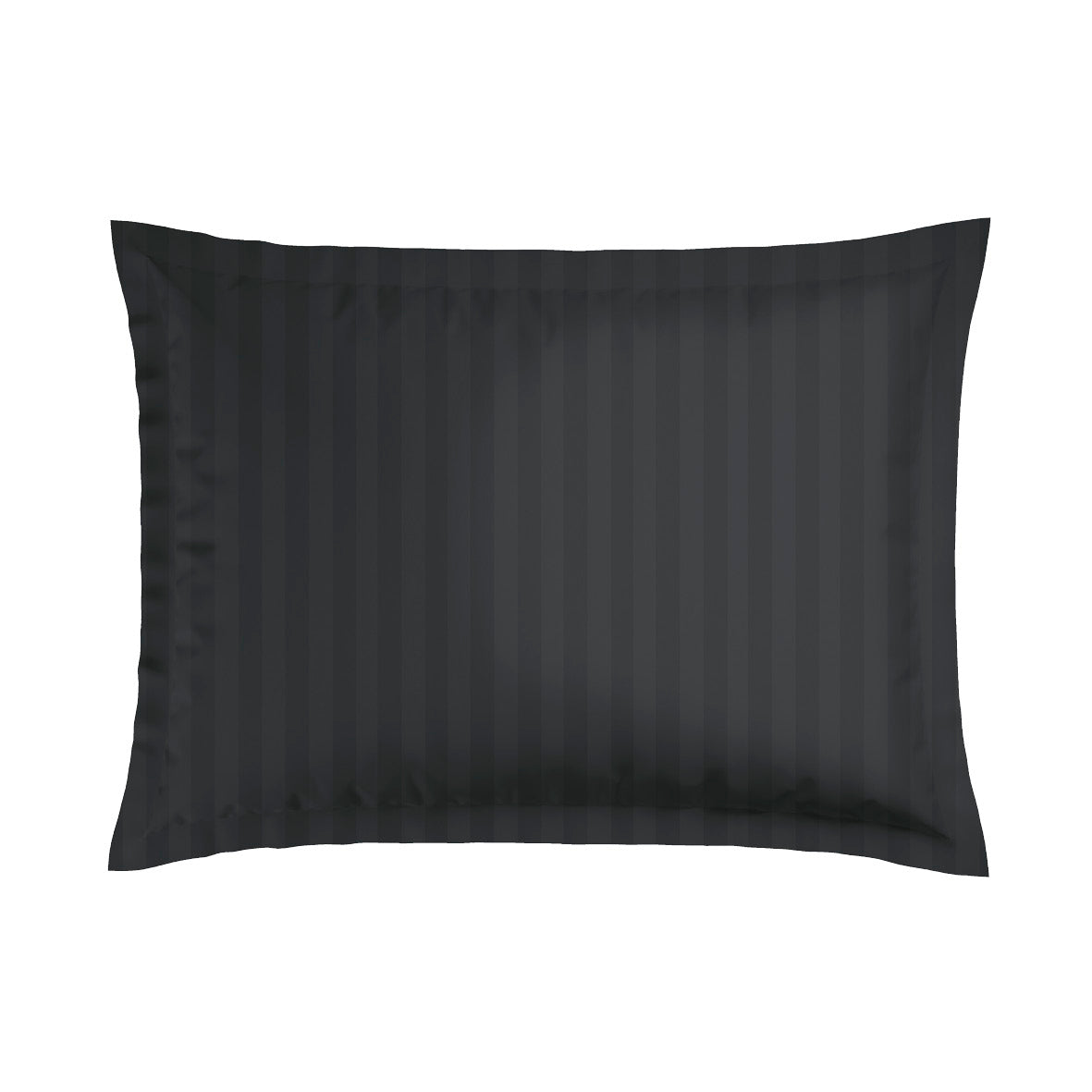 Pillowcase(s) cotton satin dobby stripe woven - Black 2 x (50 x 70 cm)