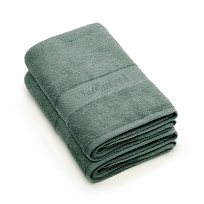Set of 2 bath towels Bottle green