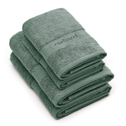 Set of 2 hand towels + 2 bath towels Bottle green