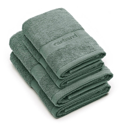 Set of 2 hand towels + 2 bath towels Bottle green