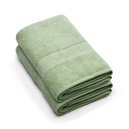 Set of 2 bath towels Almond green