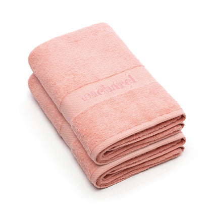 Set of 2 bath towels Light pink 2