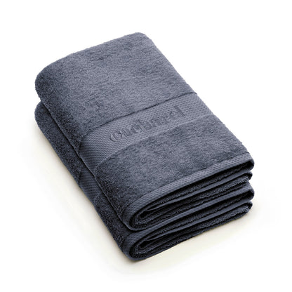 Set of 2 bath towels Blue grey