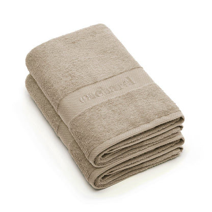 Set of 2 bath towels Taupe
