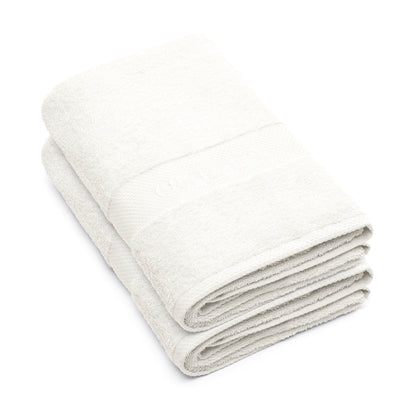 Set of 2 bath towels White