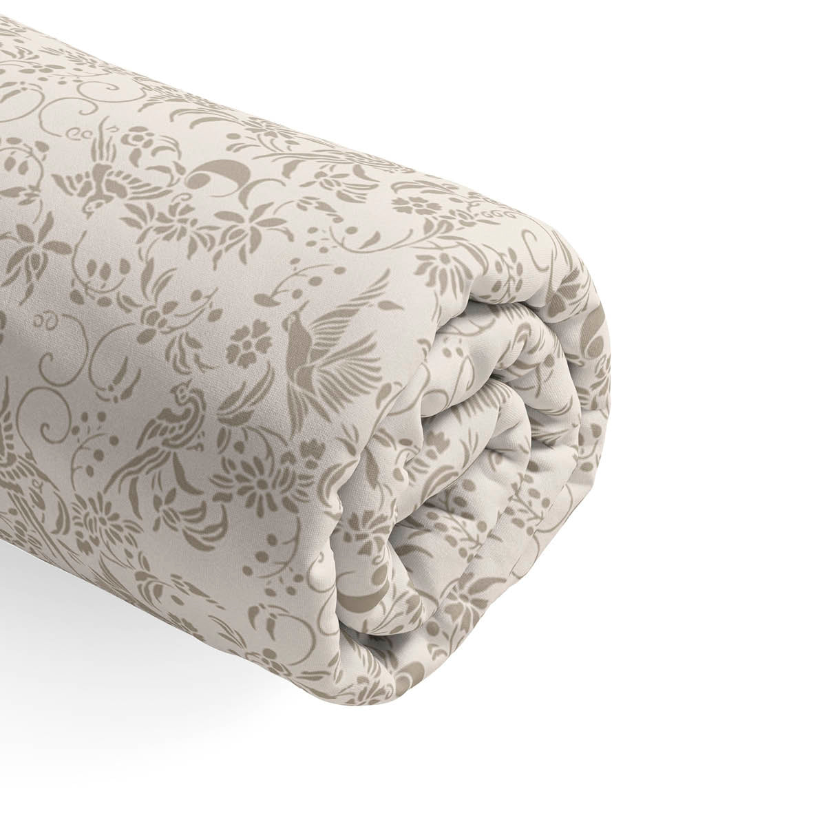 Fitted sheet cotton satin - Birds Taupe