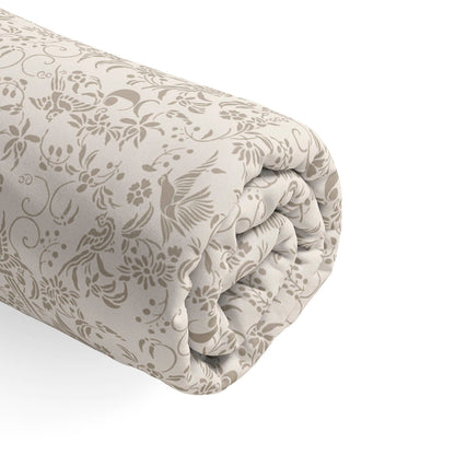 Fitted sheet cotton satin - Birds Taupe