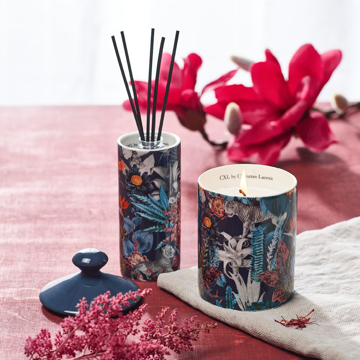 Fragrance sticks in porcelain holder Zanzibar Navy blue - Saffran - 100 ml