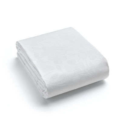 Tablecloth Jacquard woven Fleurette - White