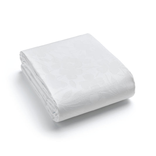 Nappe tissé Jacquard Fleurette - Blanc