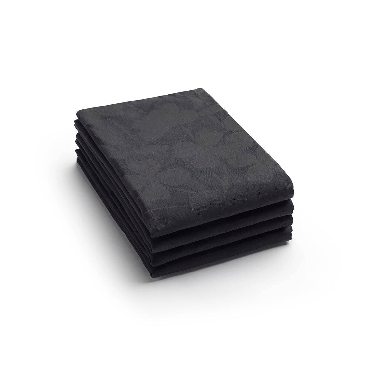 Set de 4 serviettes tissé Jacquard Fleurette - Gris foncé