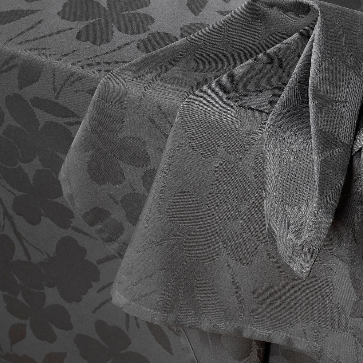 Set de 4 serviettes tissé Jacquard Fleurette - Gris foncé