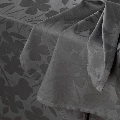 Set de 4 serviettes tissé Jacquard Fleurette - Gris foncé