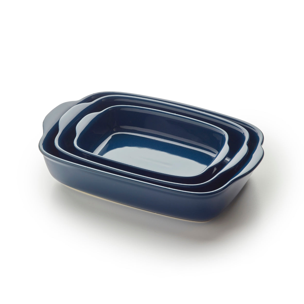 Set de 3 plats à four en céramique – bleu – 1- 2 -3 L