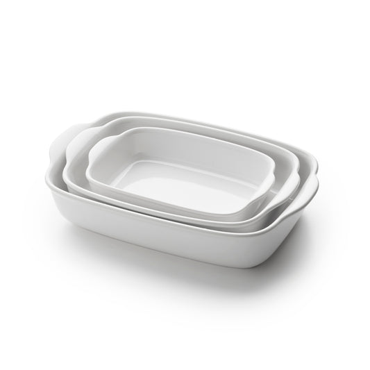 Set de 3 plats à four en céramique – white – 1- 2 -3 L