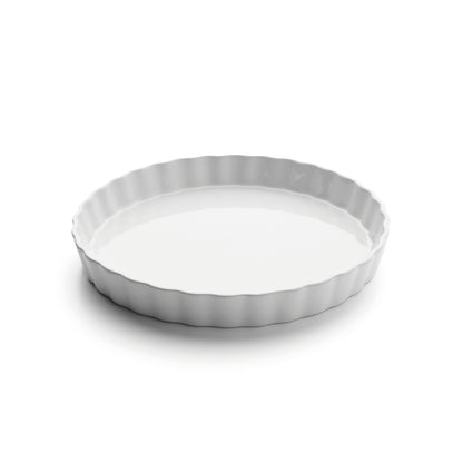 Plat à tarte rond en céramique - blanc