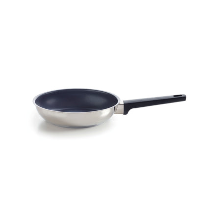 Non-stick frypan in stainless steel - Qulinox ceramic - silver