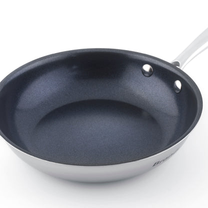 Set of 3 non-stick triply frypans in stainless steel - Multinox - 20 + 24 + 28 cm