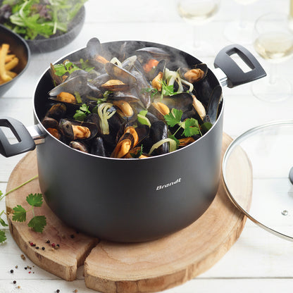 Stackable cookware set with removable handle 16 pieces - Black