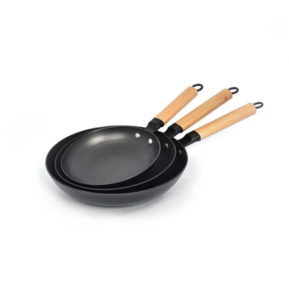 Set of 3 Qulinart cast iron lightweight skillets with non-stick honeycomb structure - 20, 24 & 28 cm