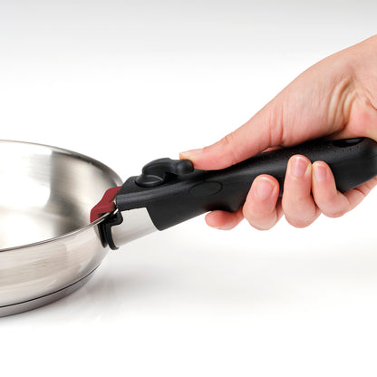 Removable handle for stainless steel cookware