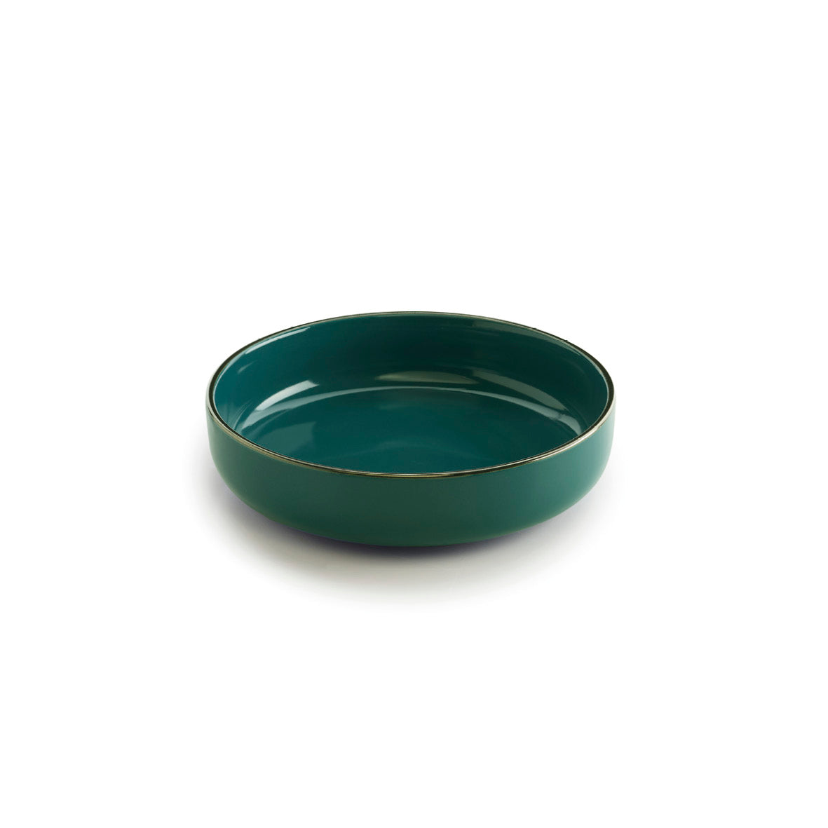 Porcelain dinnerware set 24 pieces embossed - Dark green